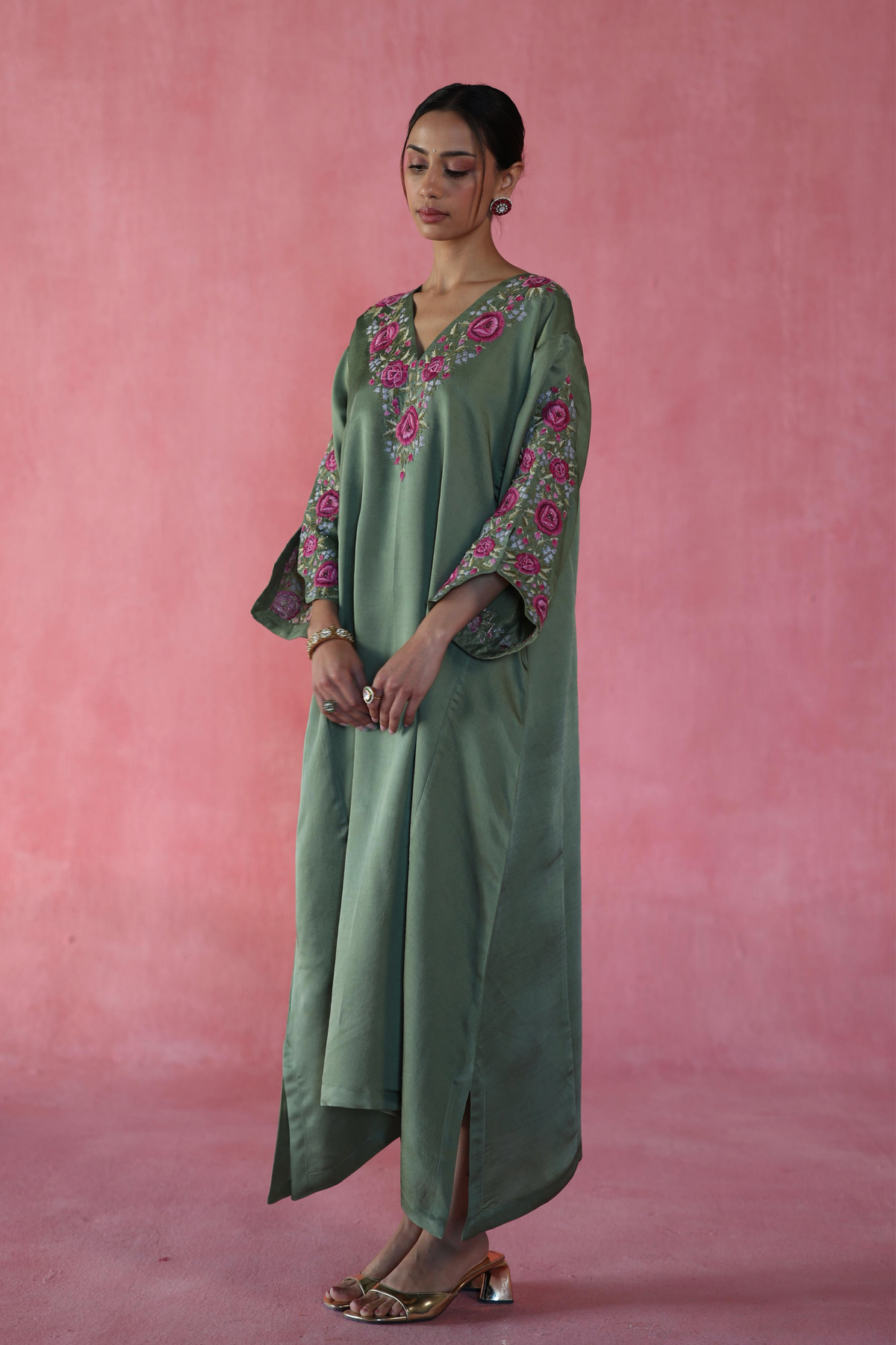 Green Sheermal Kaftan