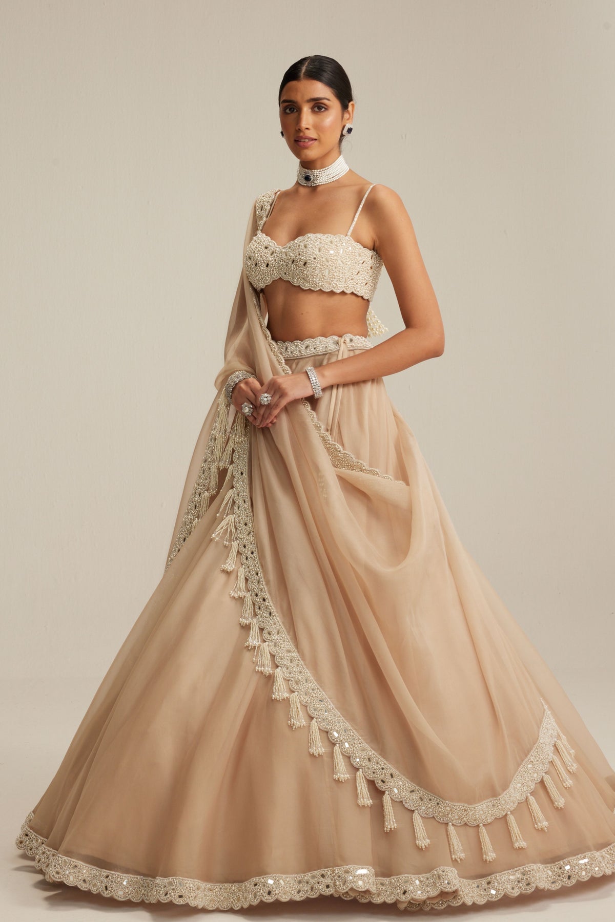 Light Beige OAS Lehenga Set