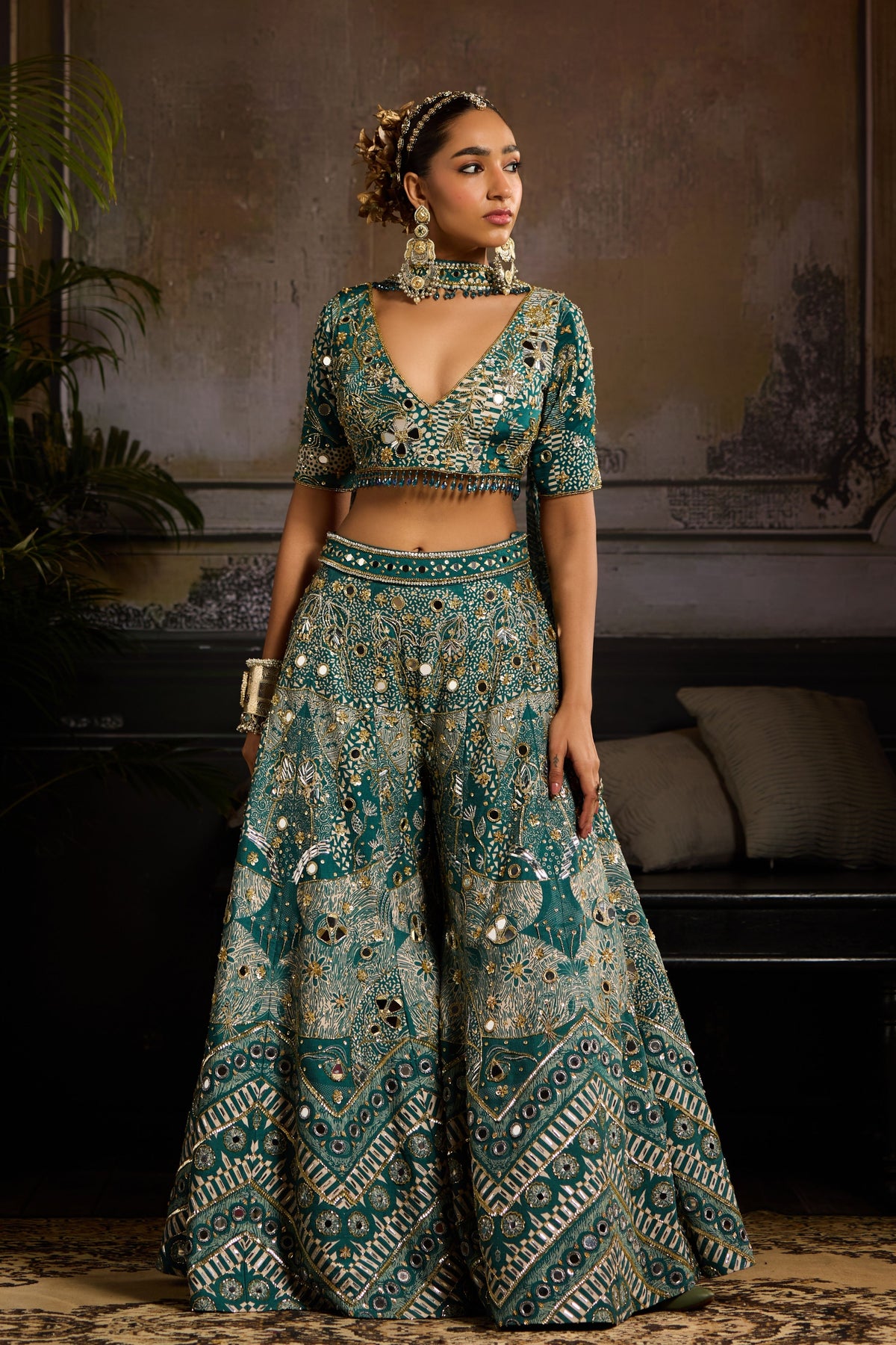 Teal Sharara Set