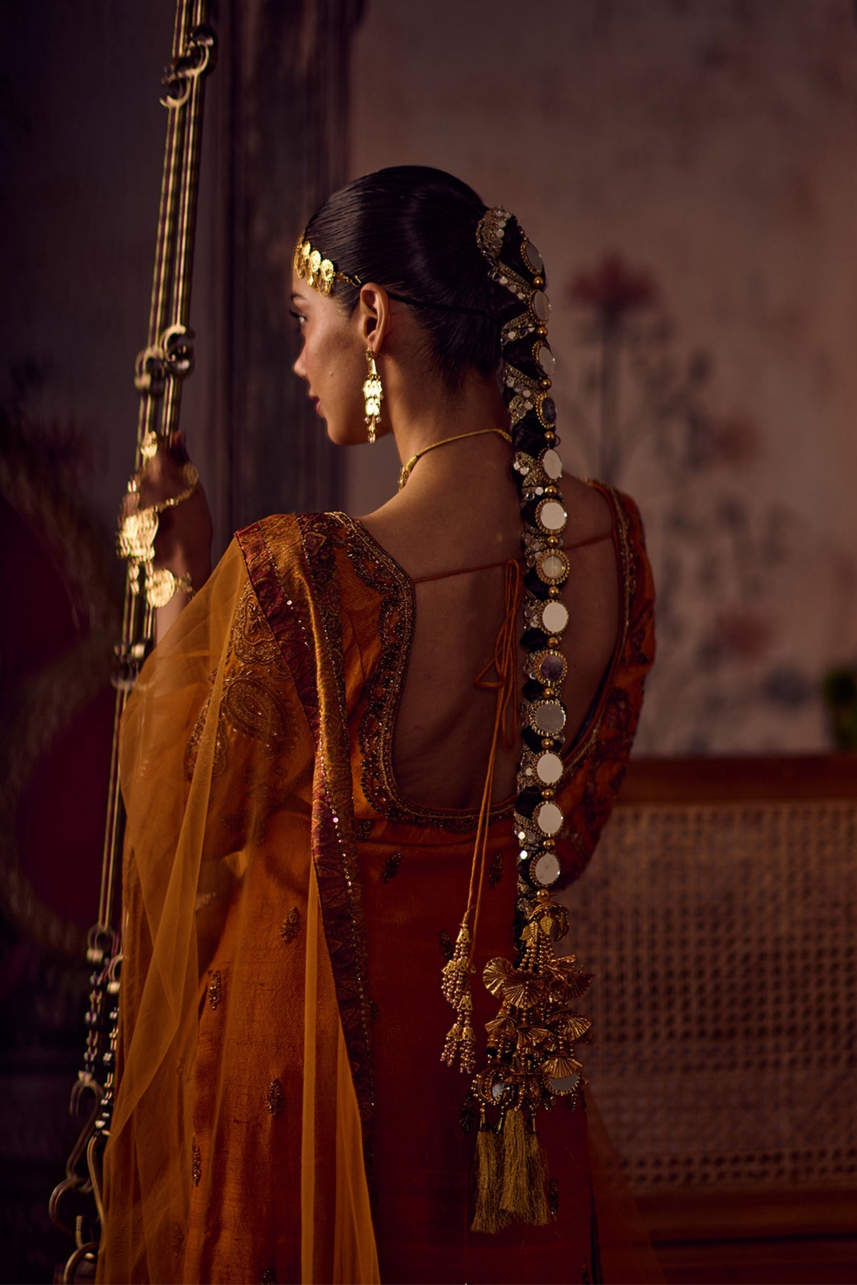 Zardozi Kesari Kurta Sharara Set