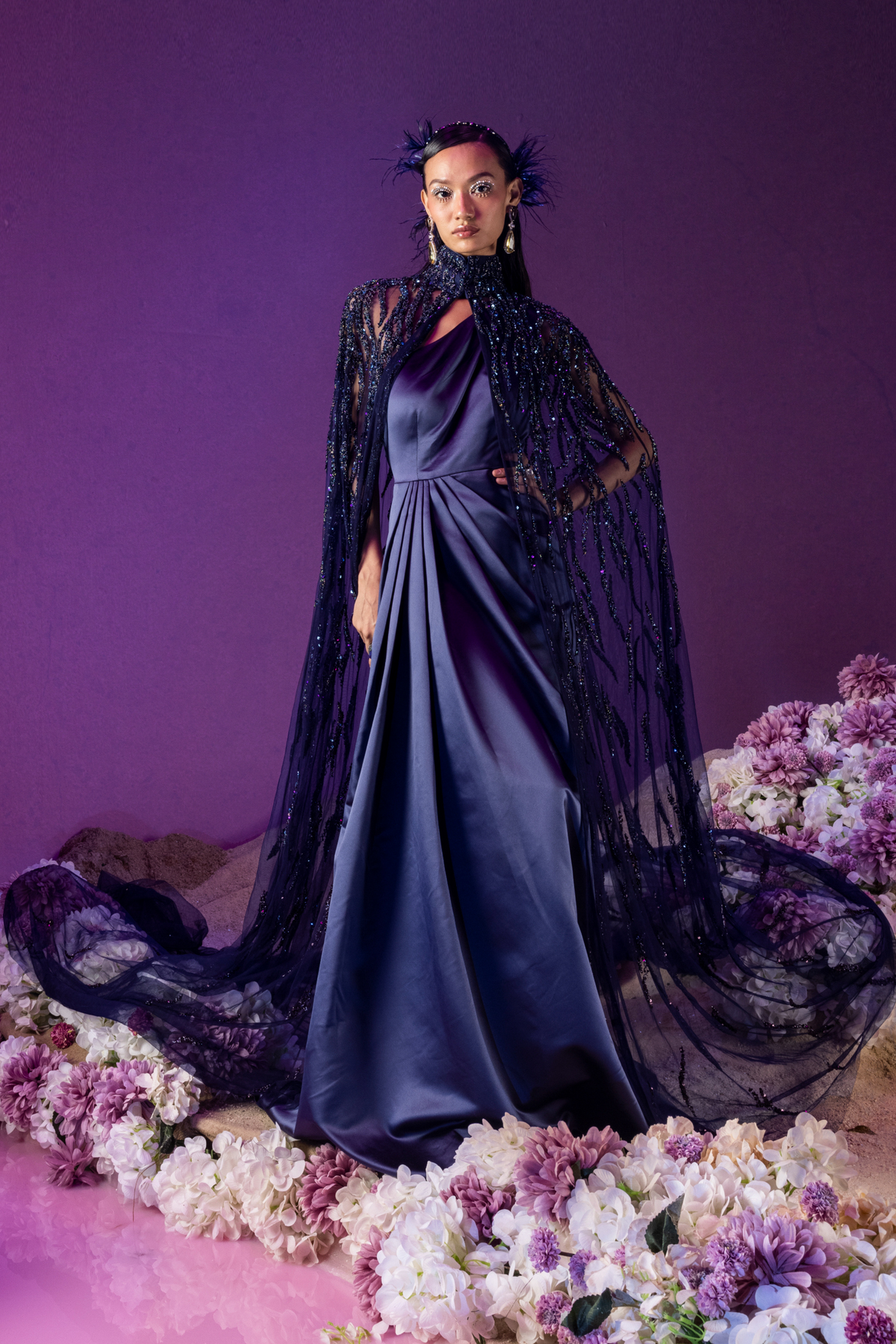 Wave Cape Gown