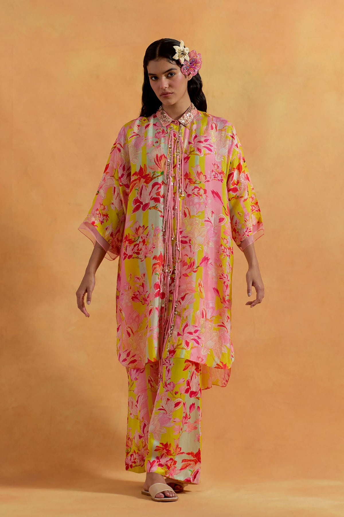 Peach Printed Co-ord Set