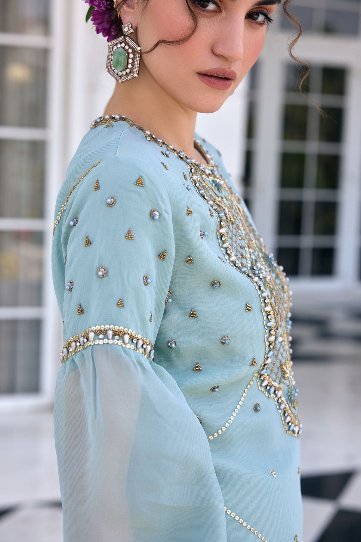 Zainab Flowy Gharara Set