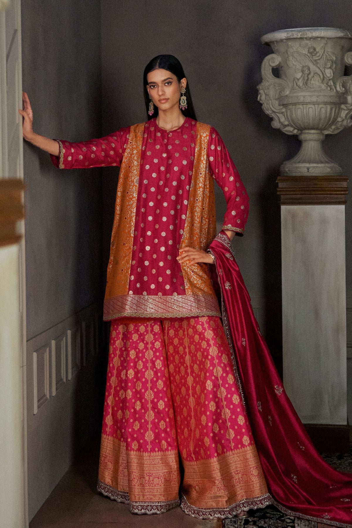 Banarasi Pink Sharara Set