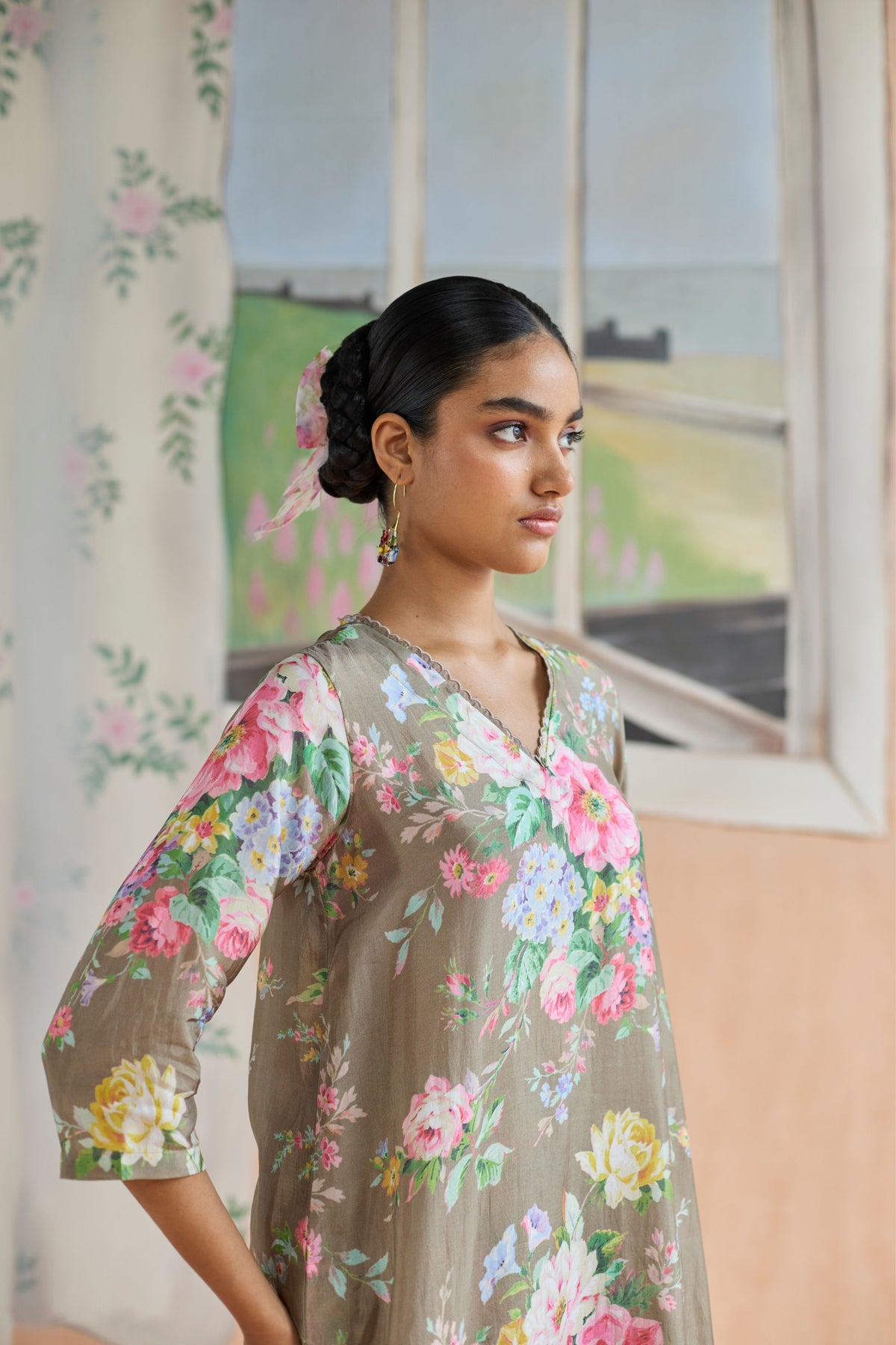 Mocha Long Kurta Set