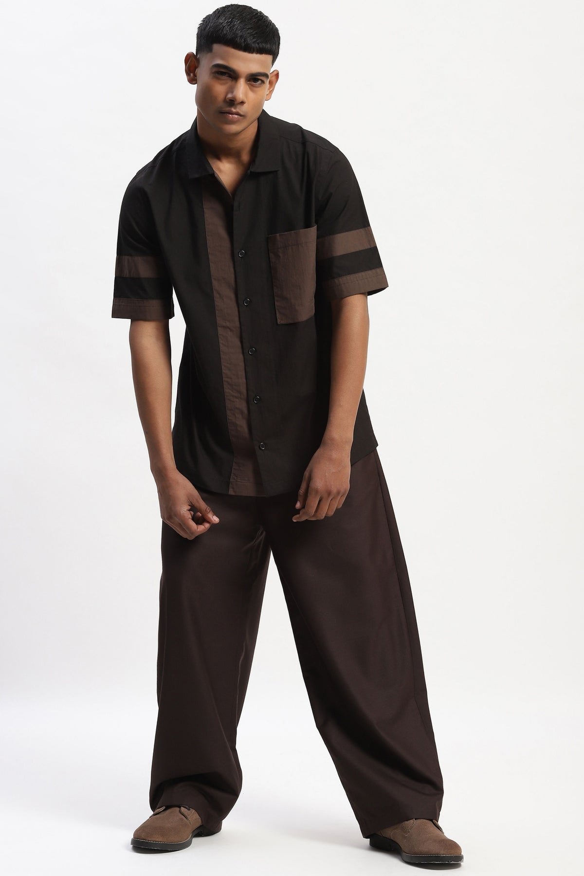Black Patchwork Shirt