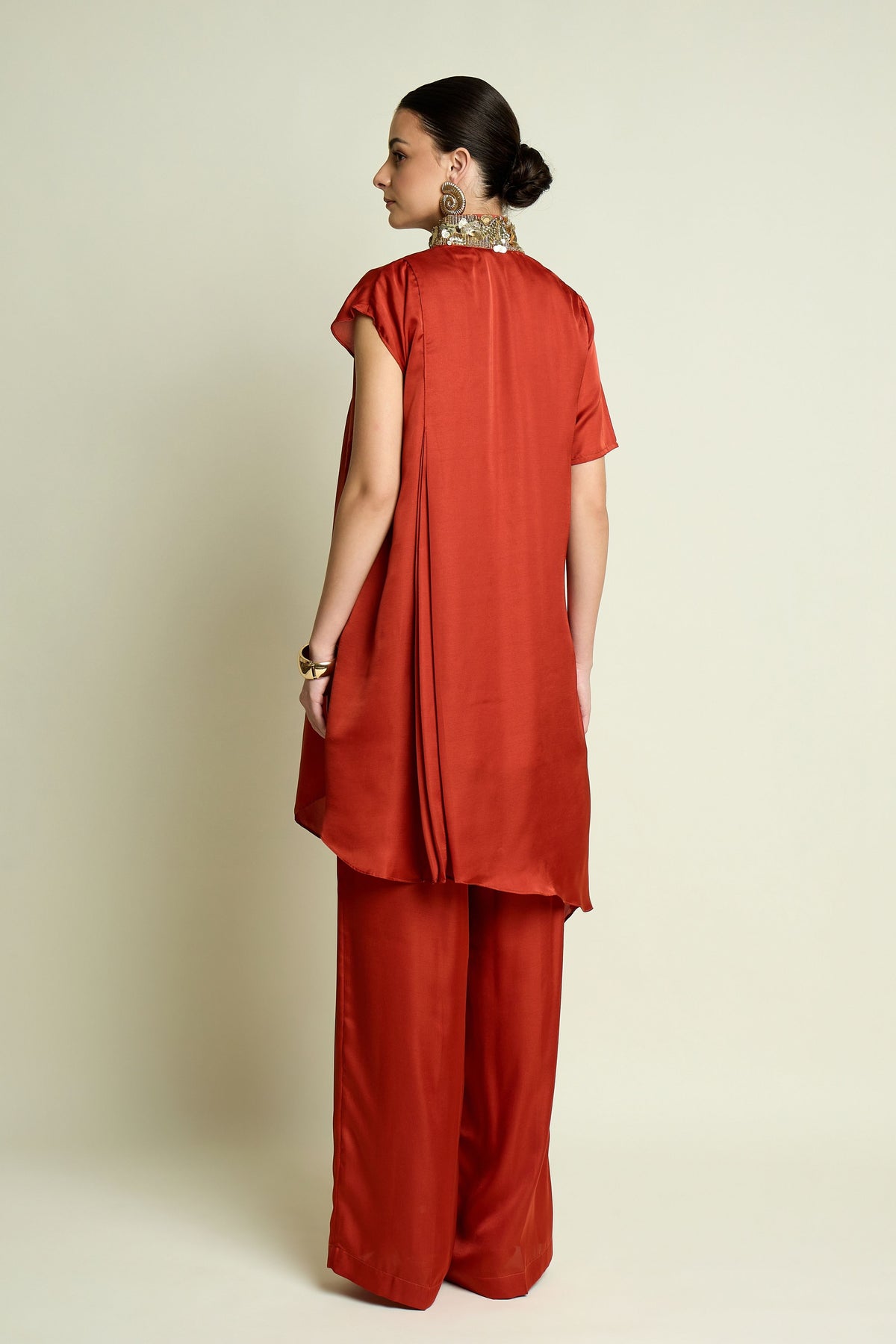 Rust Draped Tunic Set
