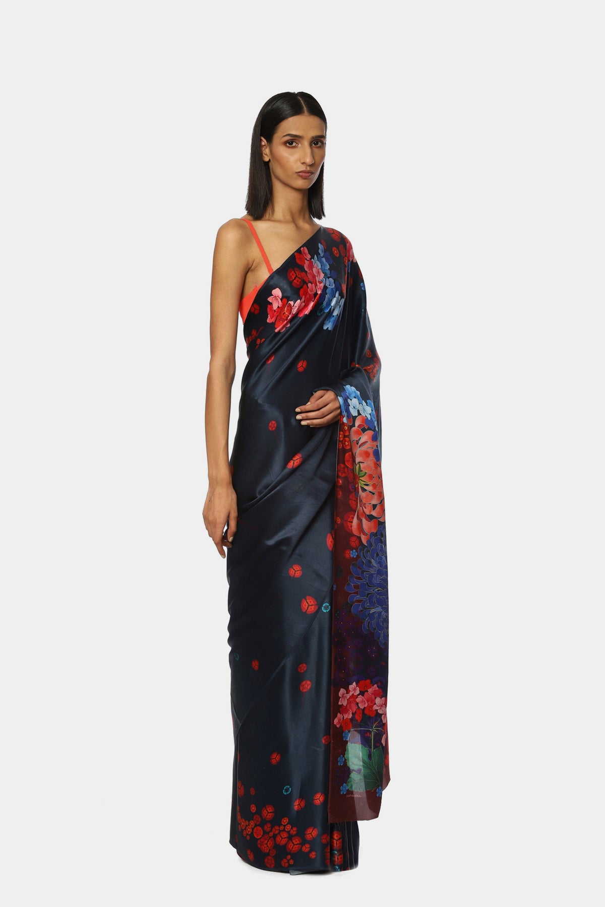 The Printed Blue Cobalt Saree