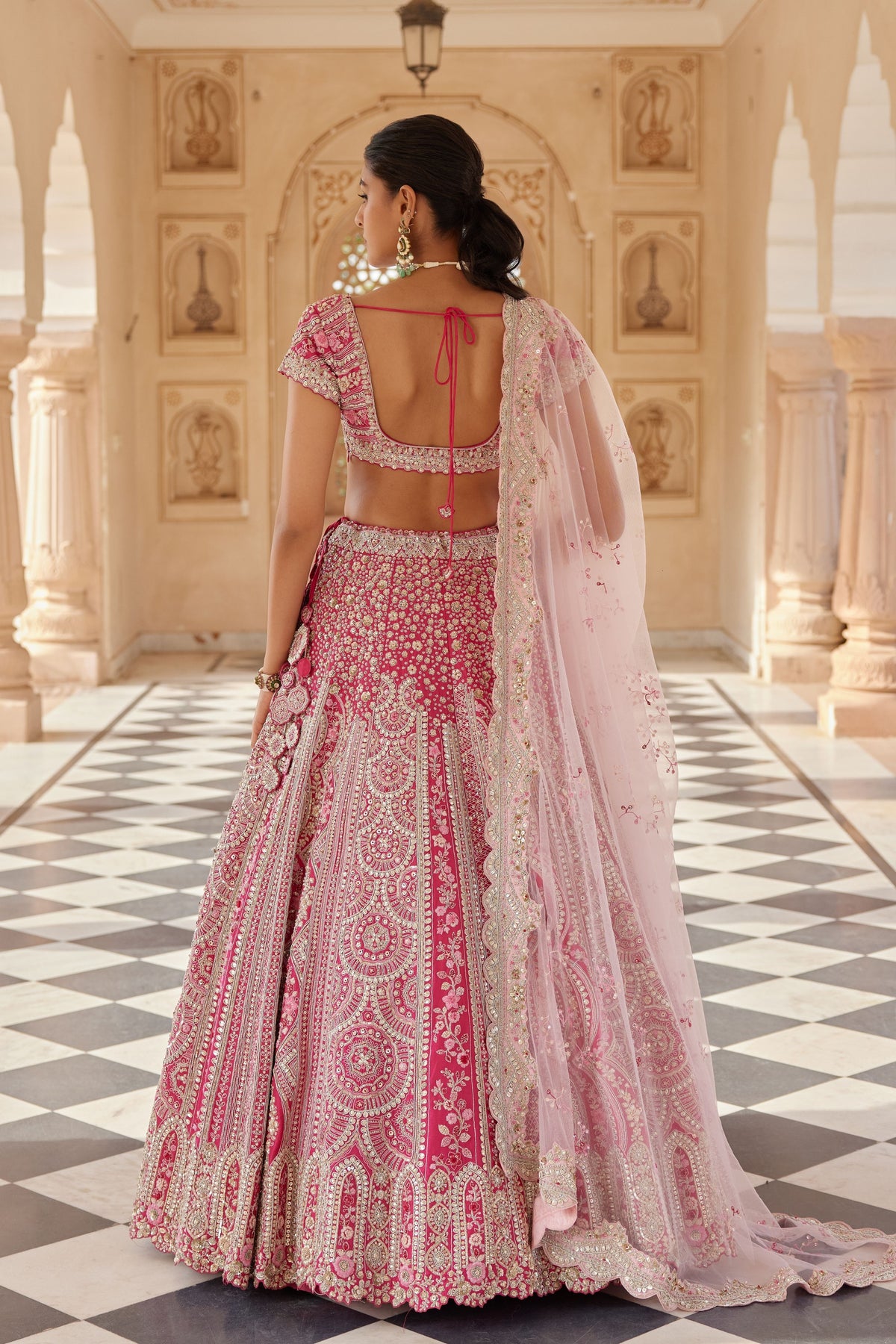 Scarlet Embroidered Lehenga Set