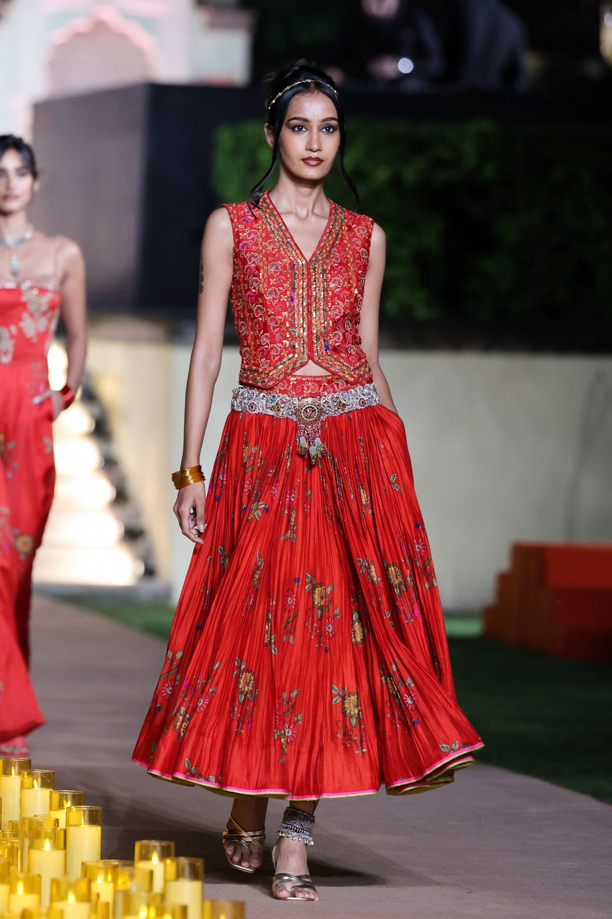 Amer Surkh Laal Lehenga Set