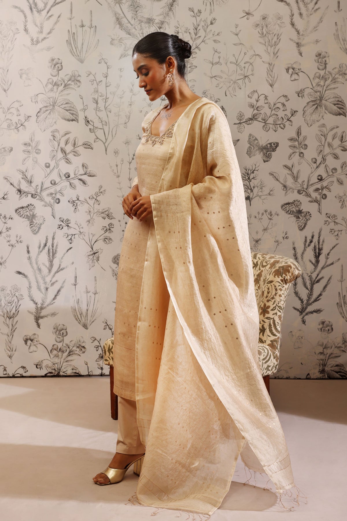 Padmini Beige Kurta Set
