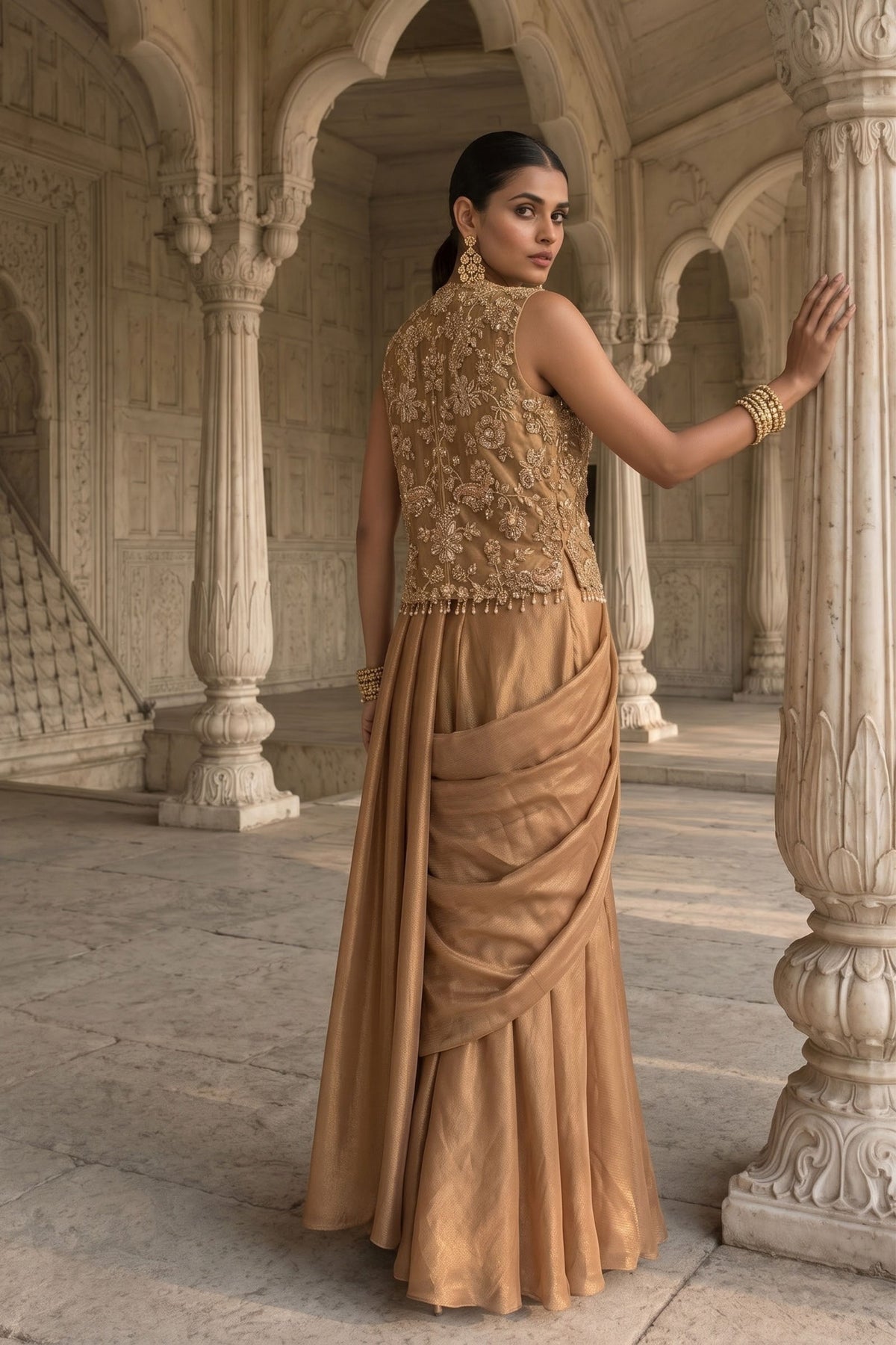Kachanabari Draped Saree Set