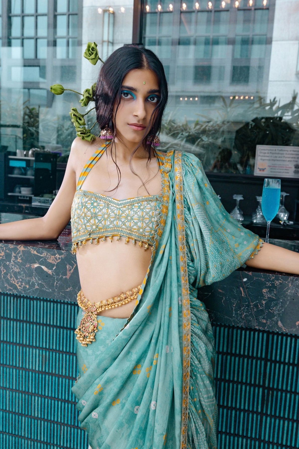 Sage Draped Saree