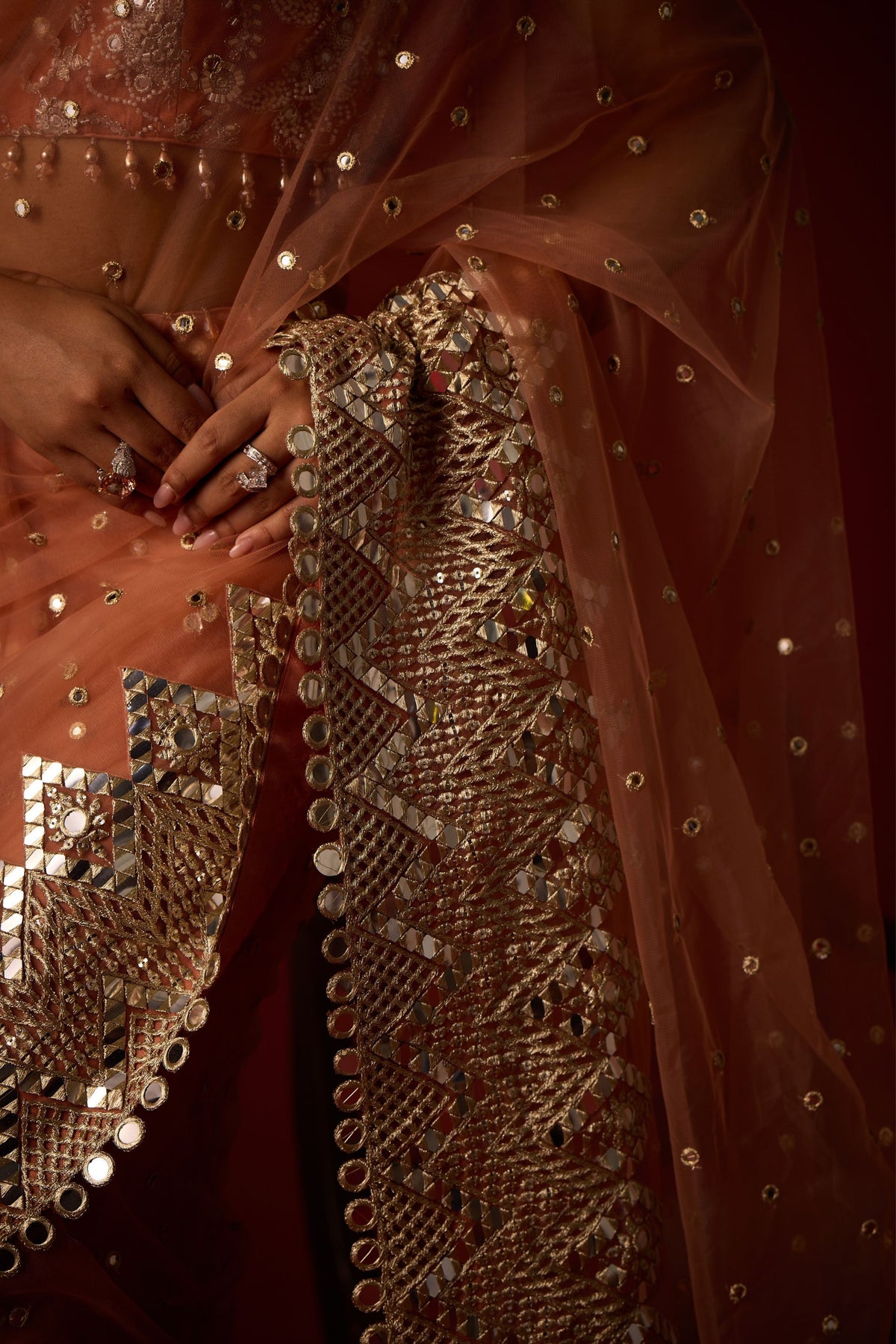Flamingo Pink  Embellished Saree