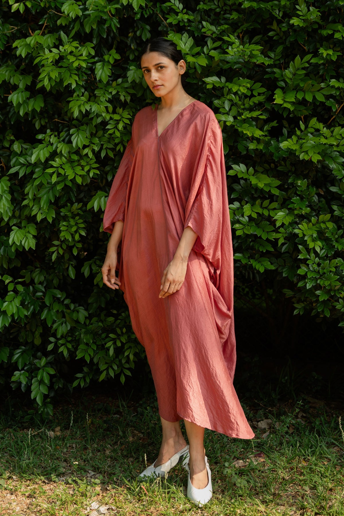 Old Rose Pondy Kaftan