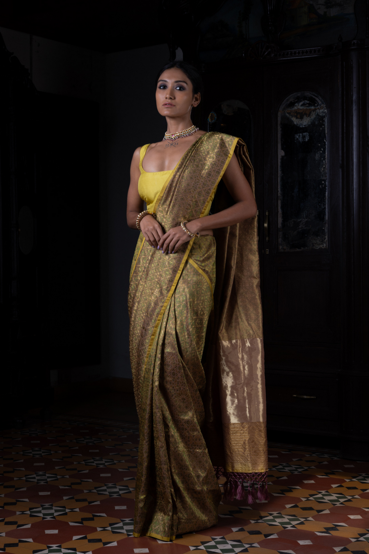 Akriti Peet Tanchoi Benarasi Handloom Sari