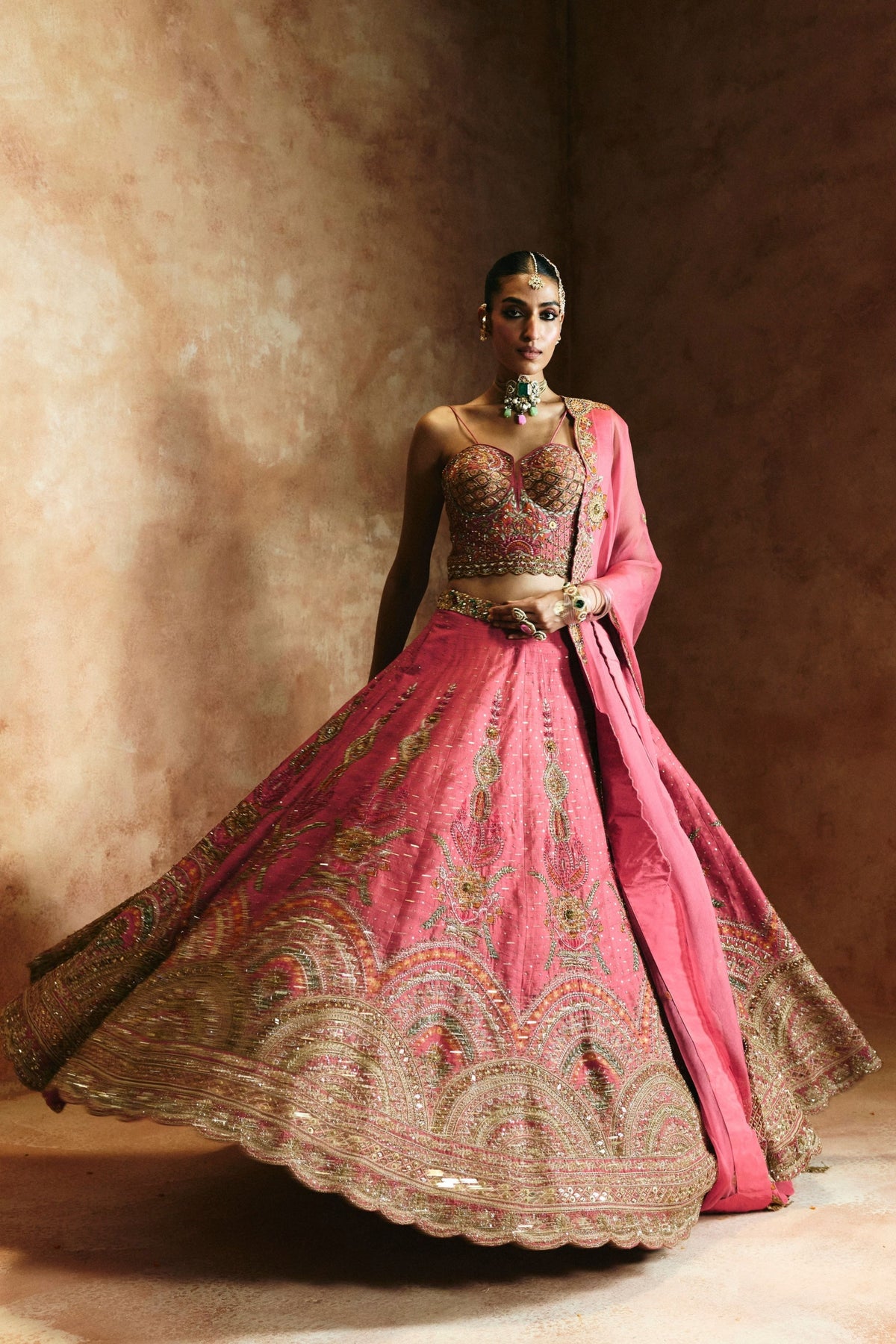 Carrot Zardozi Sindh Lehenga Set