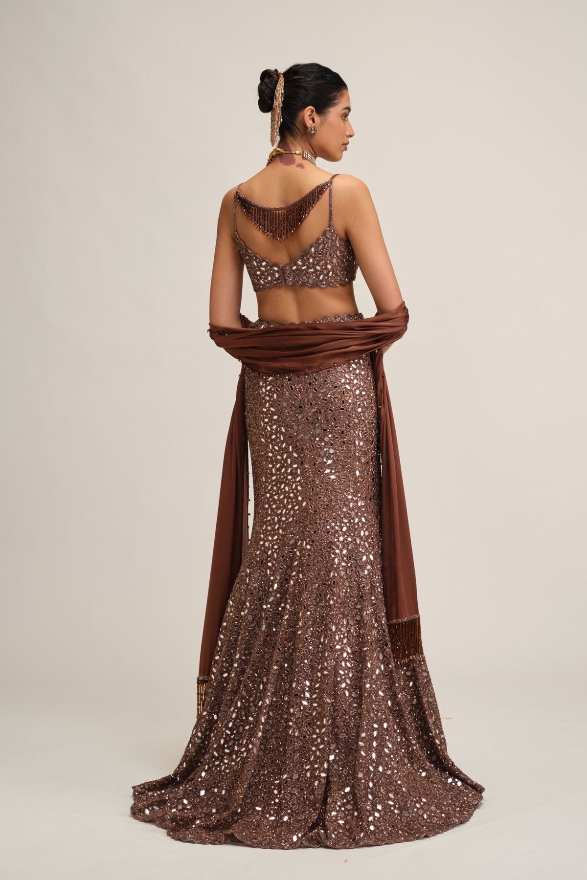Beige Lehenga Set