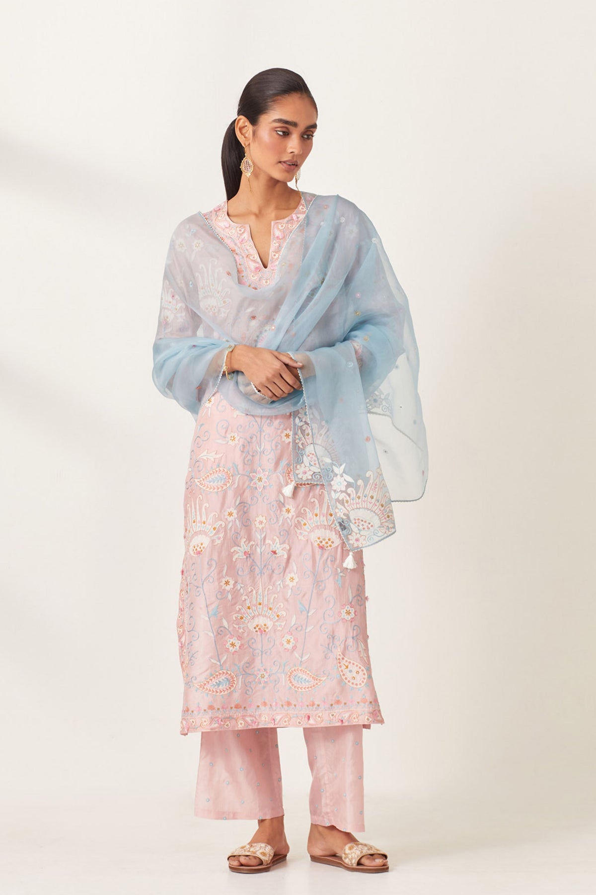 Pink Straight Kurta Set