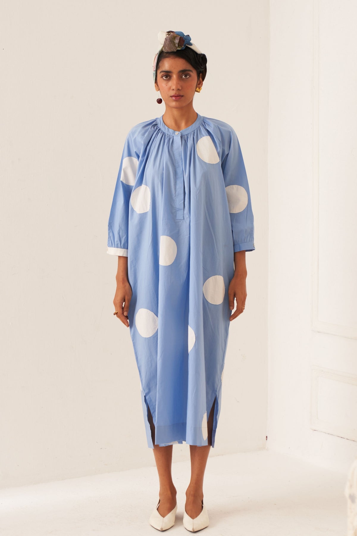 Luna Applique Gathered Dress