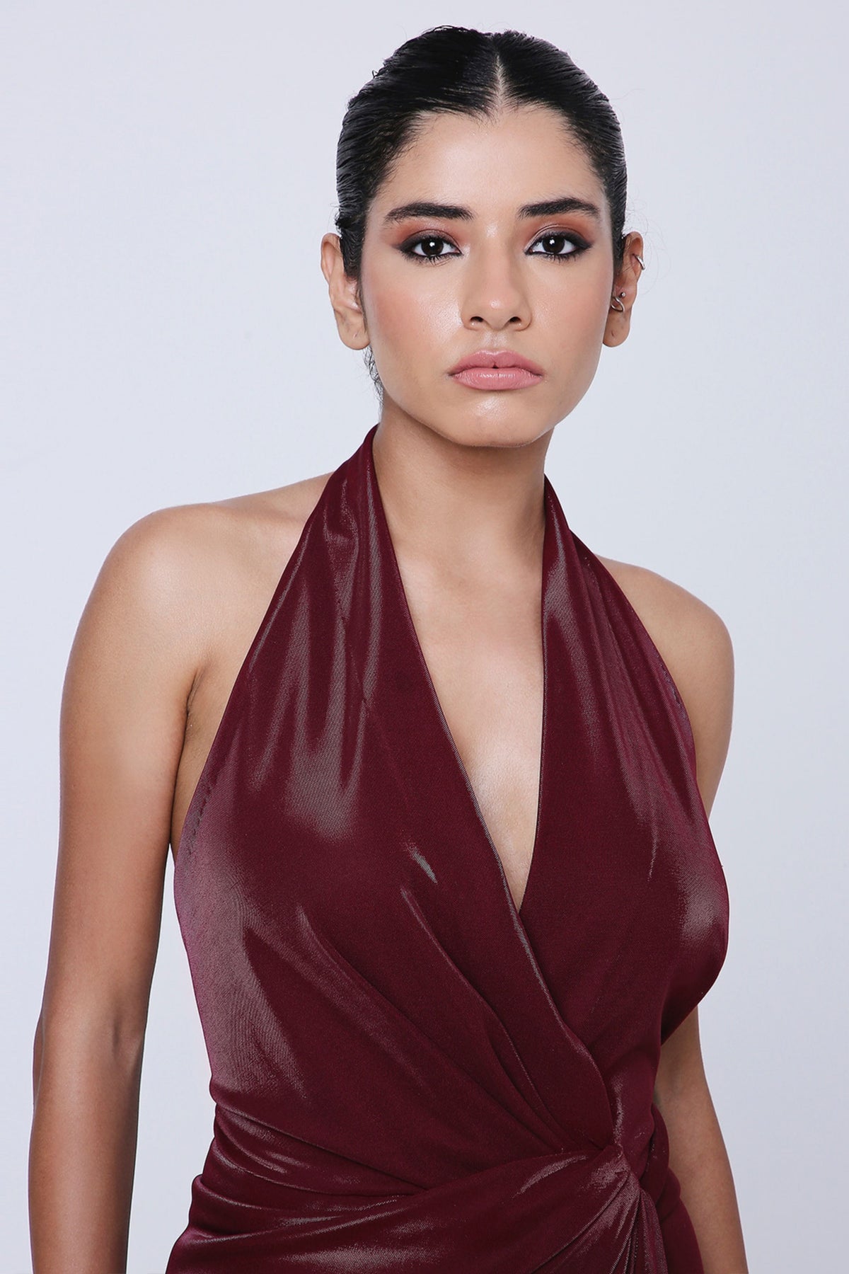 Bordeaux Cowl Dress