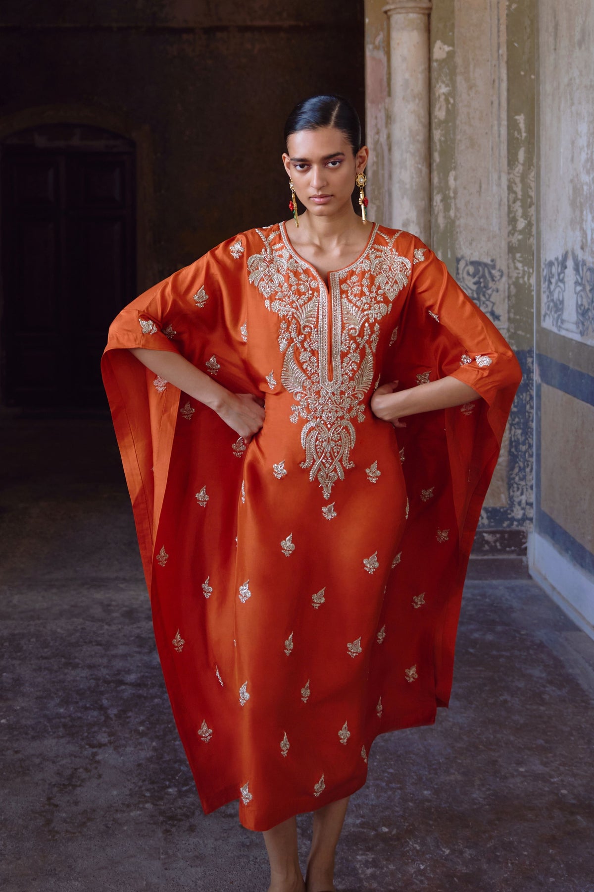 Orange Inayah Kaftan Set