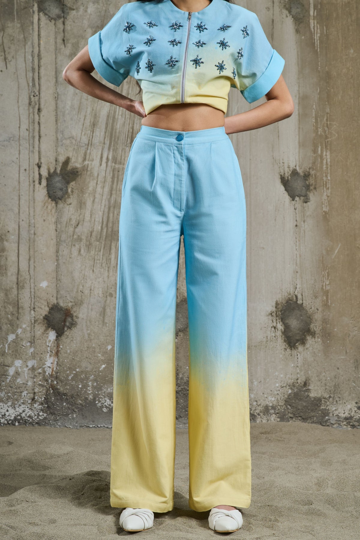 Soft Horizon Straight Trousers