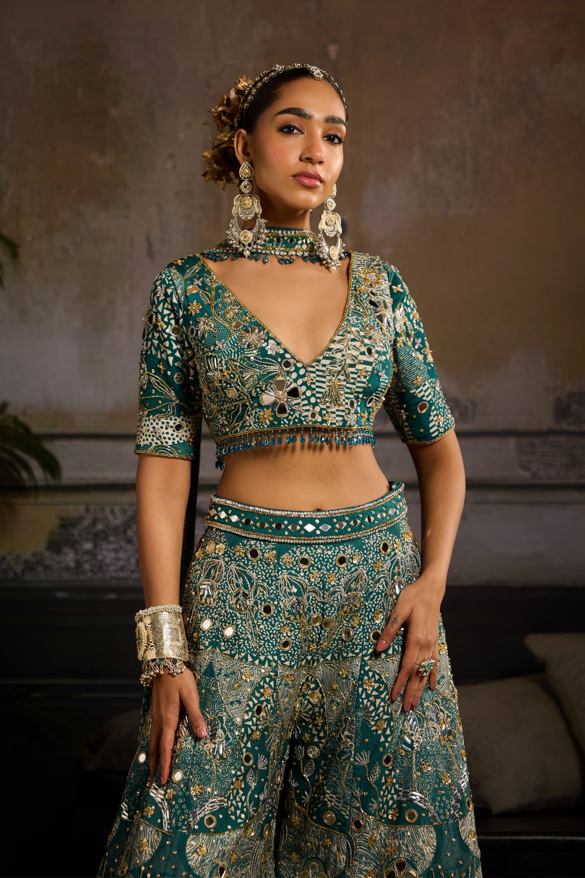 Teal Sharara Set