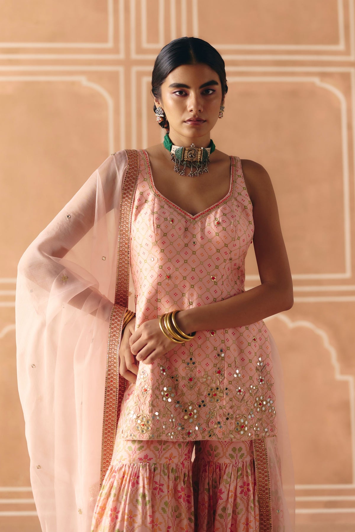 Blush Pink Sharara Set