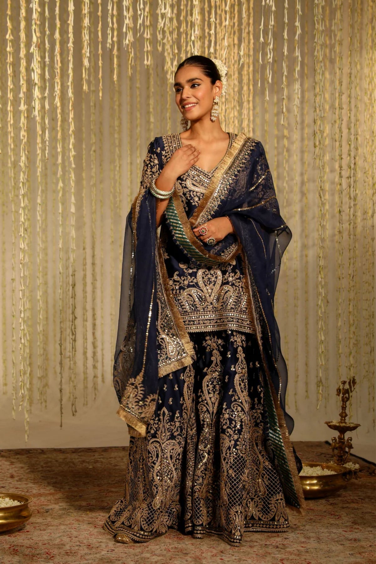 Aafiya Blue Sharara Set