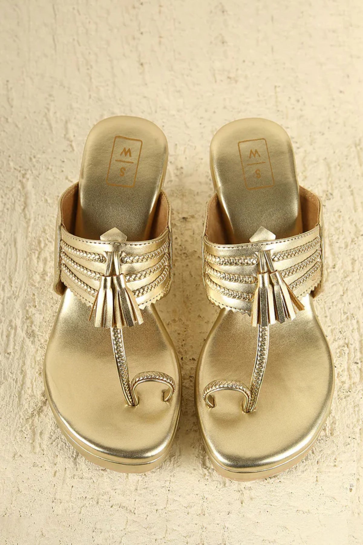 Alia Gold Wedge Heel Sandals