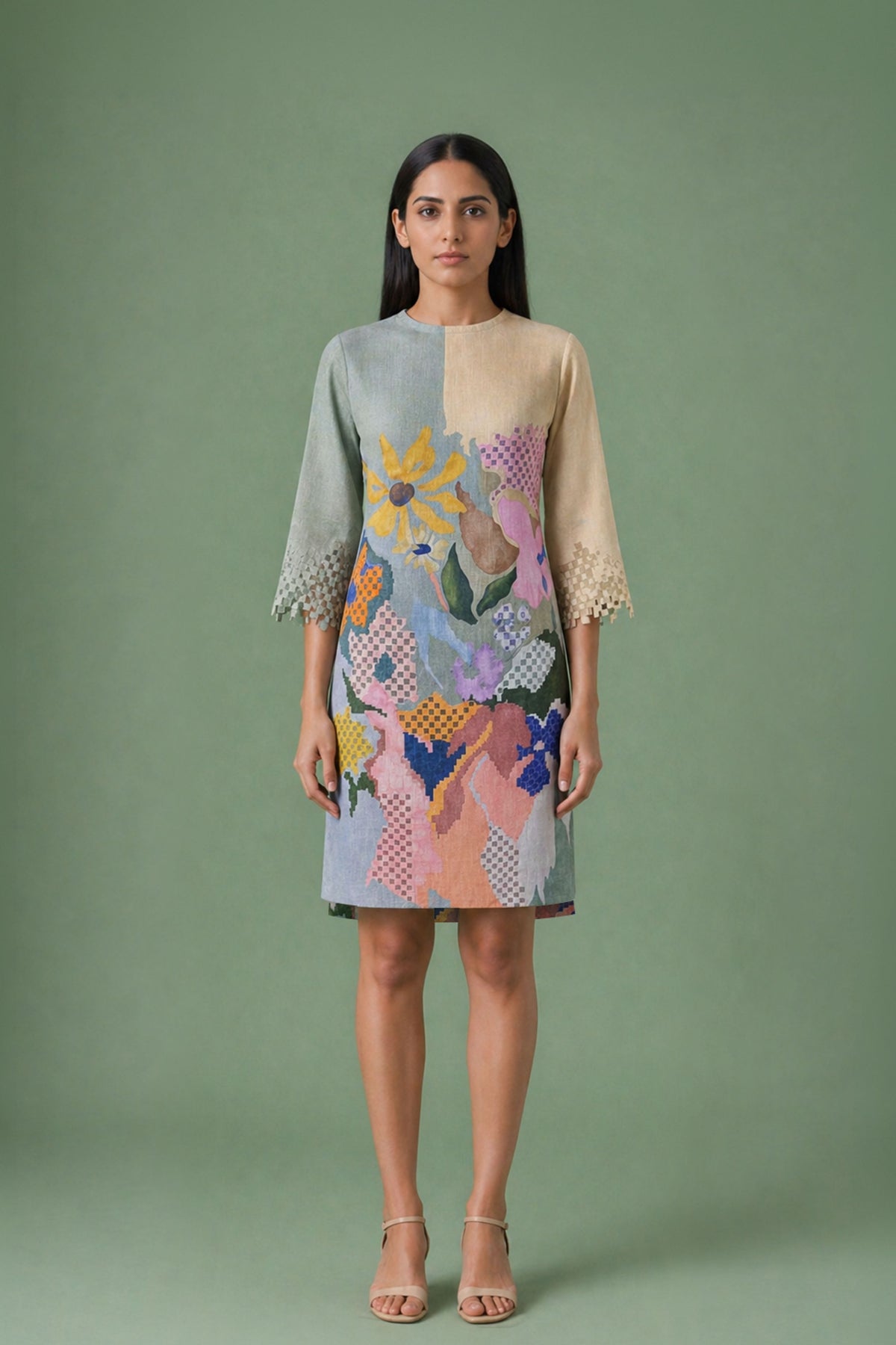Ikat Cutwork Shift Dress