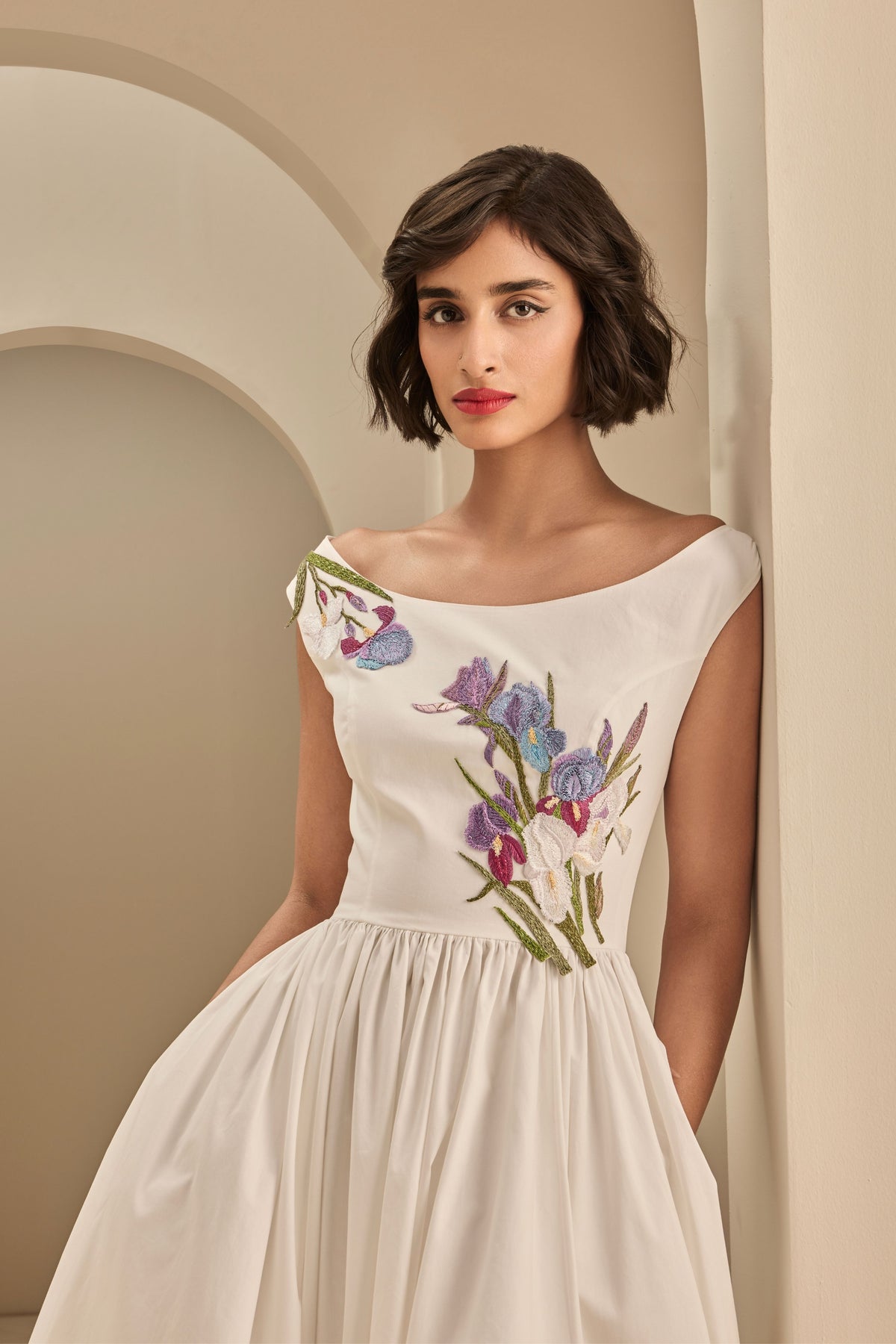 Boat Neck Midi Dress