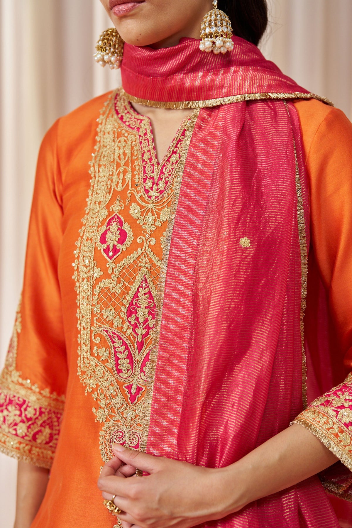 Adeela Burnt Orange Kurta Set