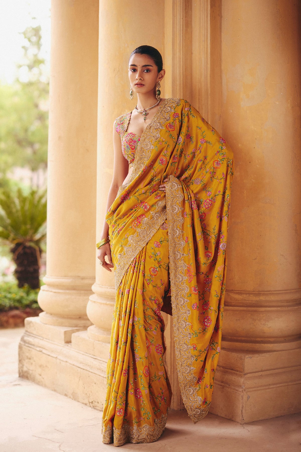 Yellow Dhruvi Saree Set