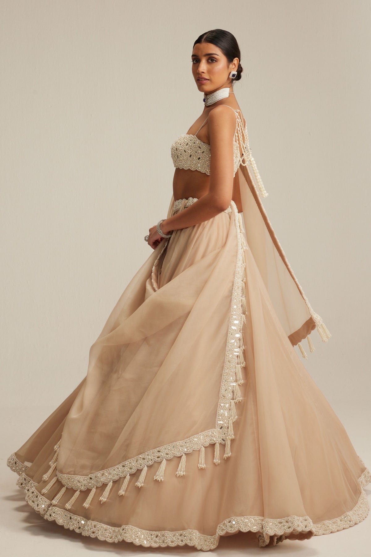 Light Beige OAS Lehenga Set