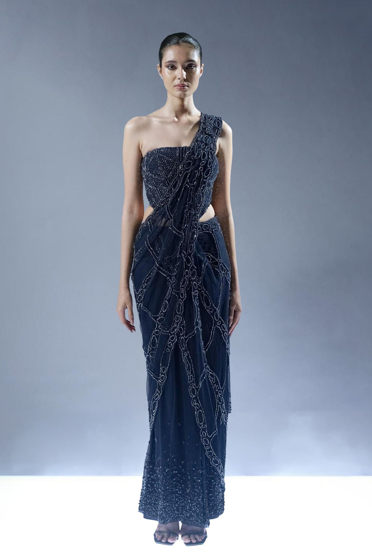 Nocturne Lattice Saree