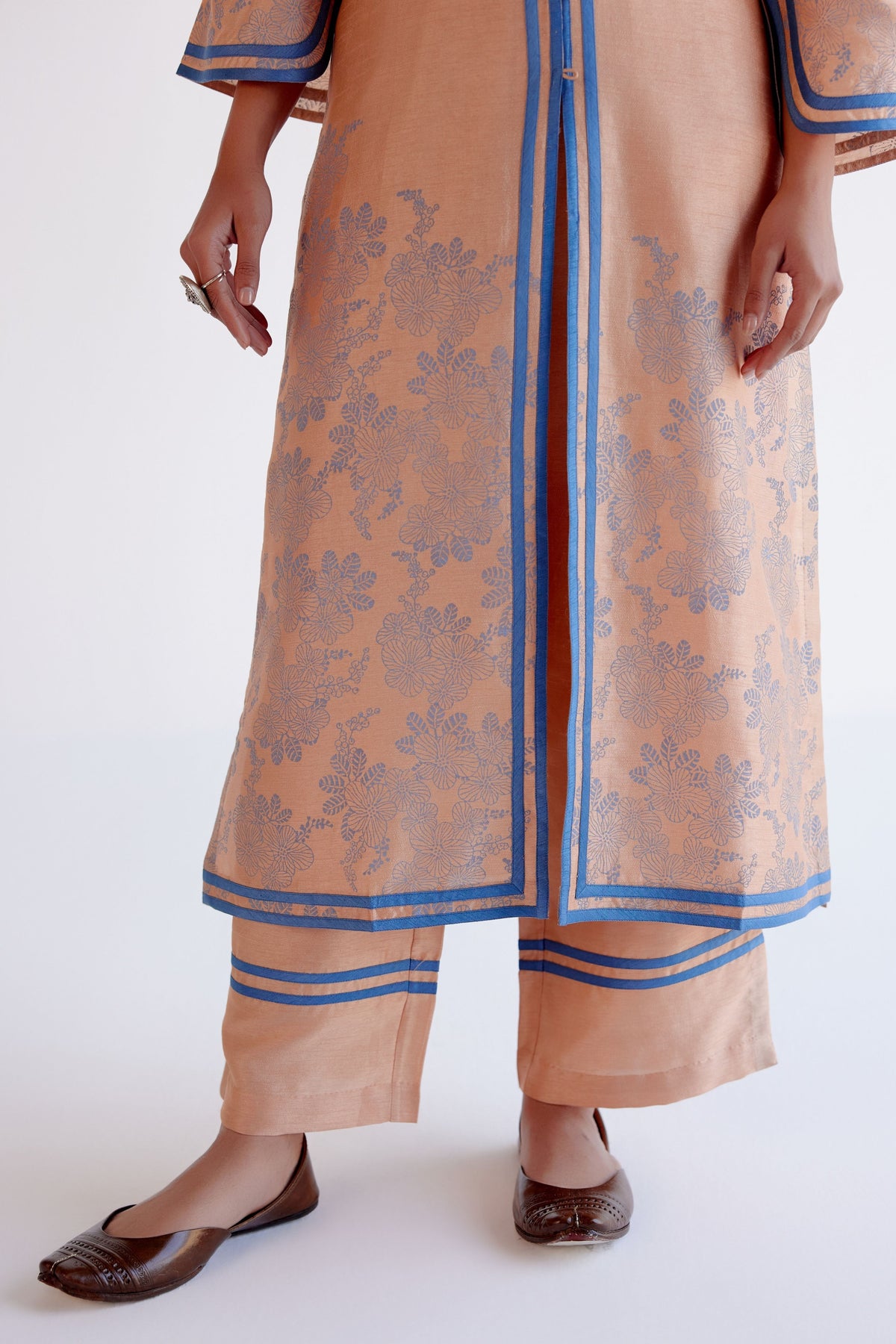 Caramel Block Print Kurta Set