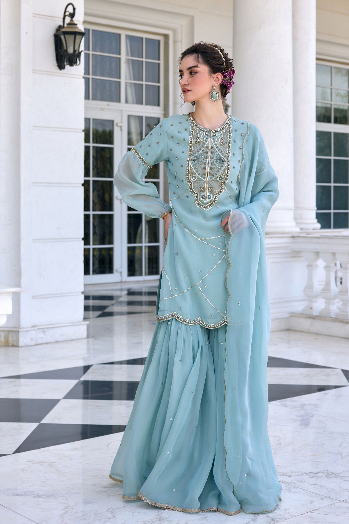 Zainab Flowy Gharara Set