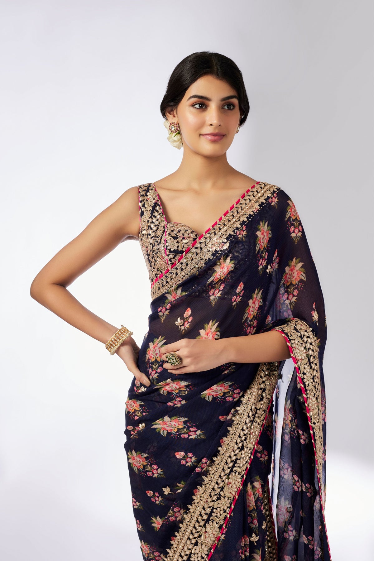 Navy Masoom Saree Set