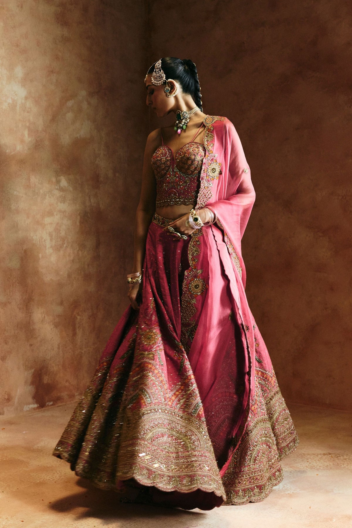 Carrot Zardozi Sindh Lehenga Set
