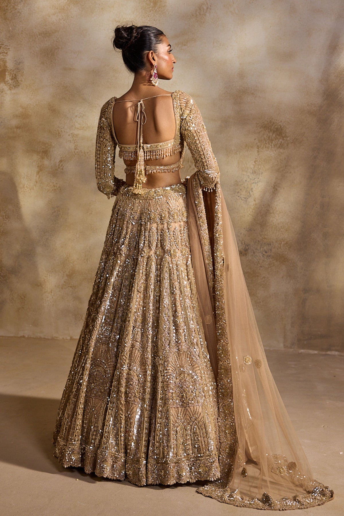 Champagne  Gold Lehenga Set