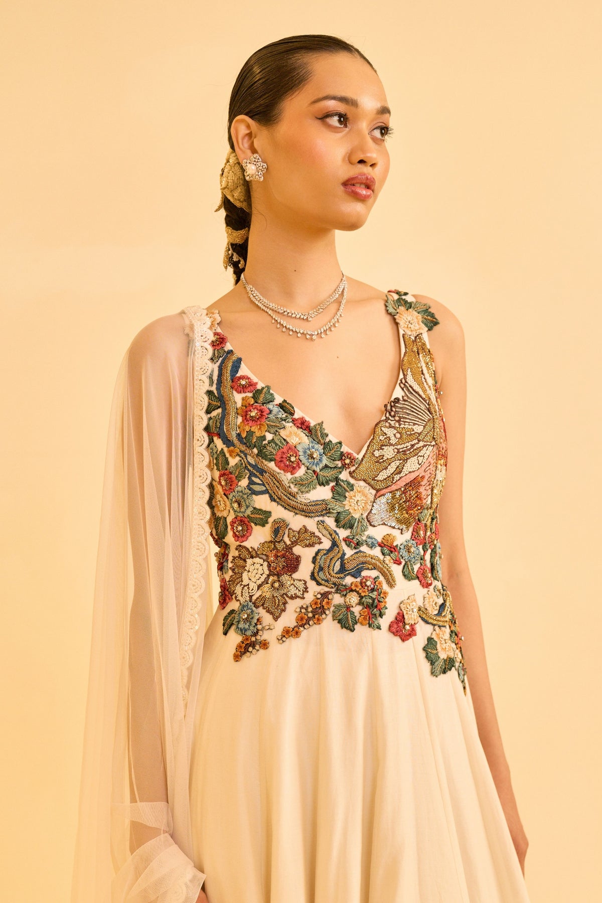 Ivory Bloom Anarkali Set