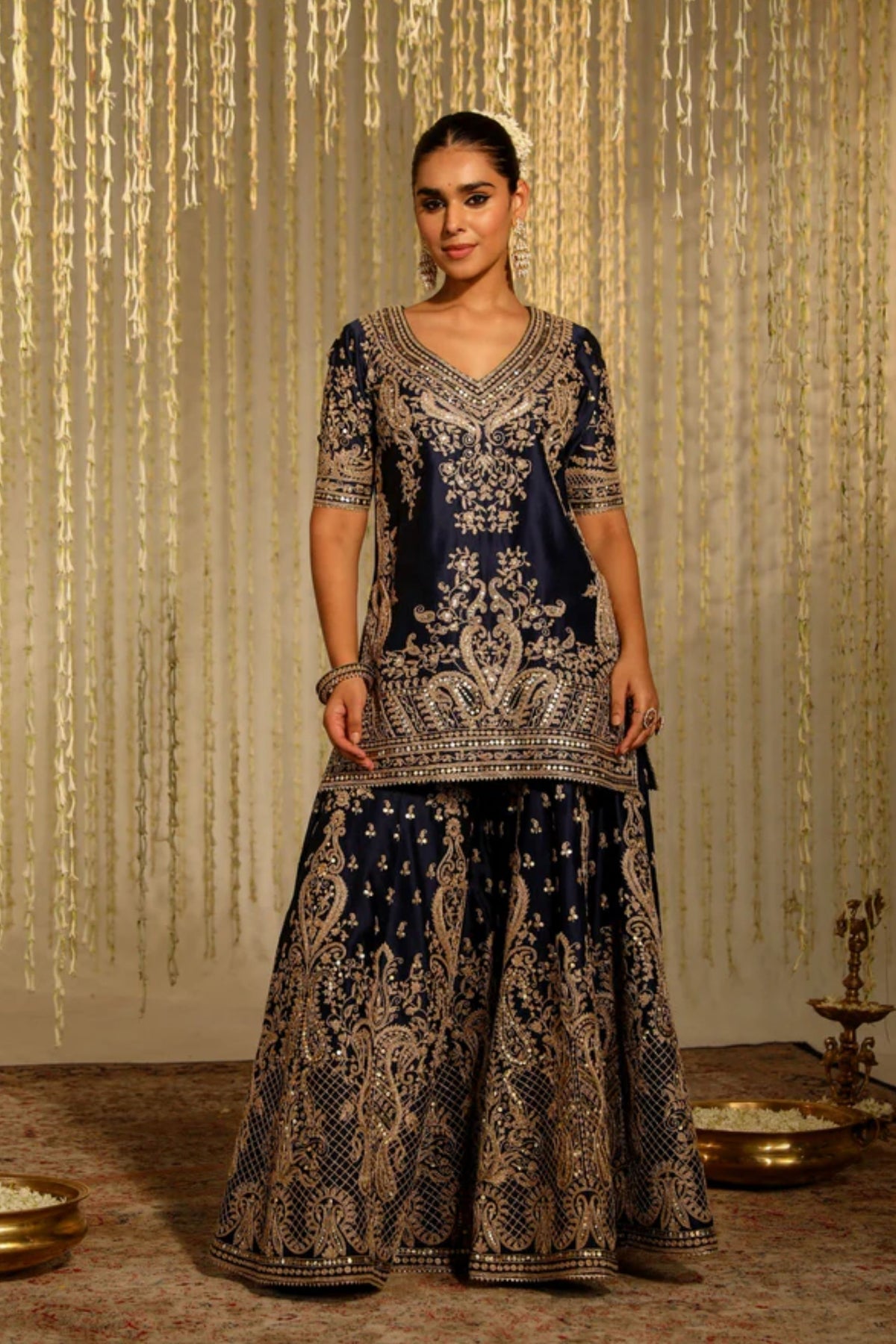 Aafiya Blue Sharara Set