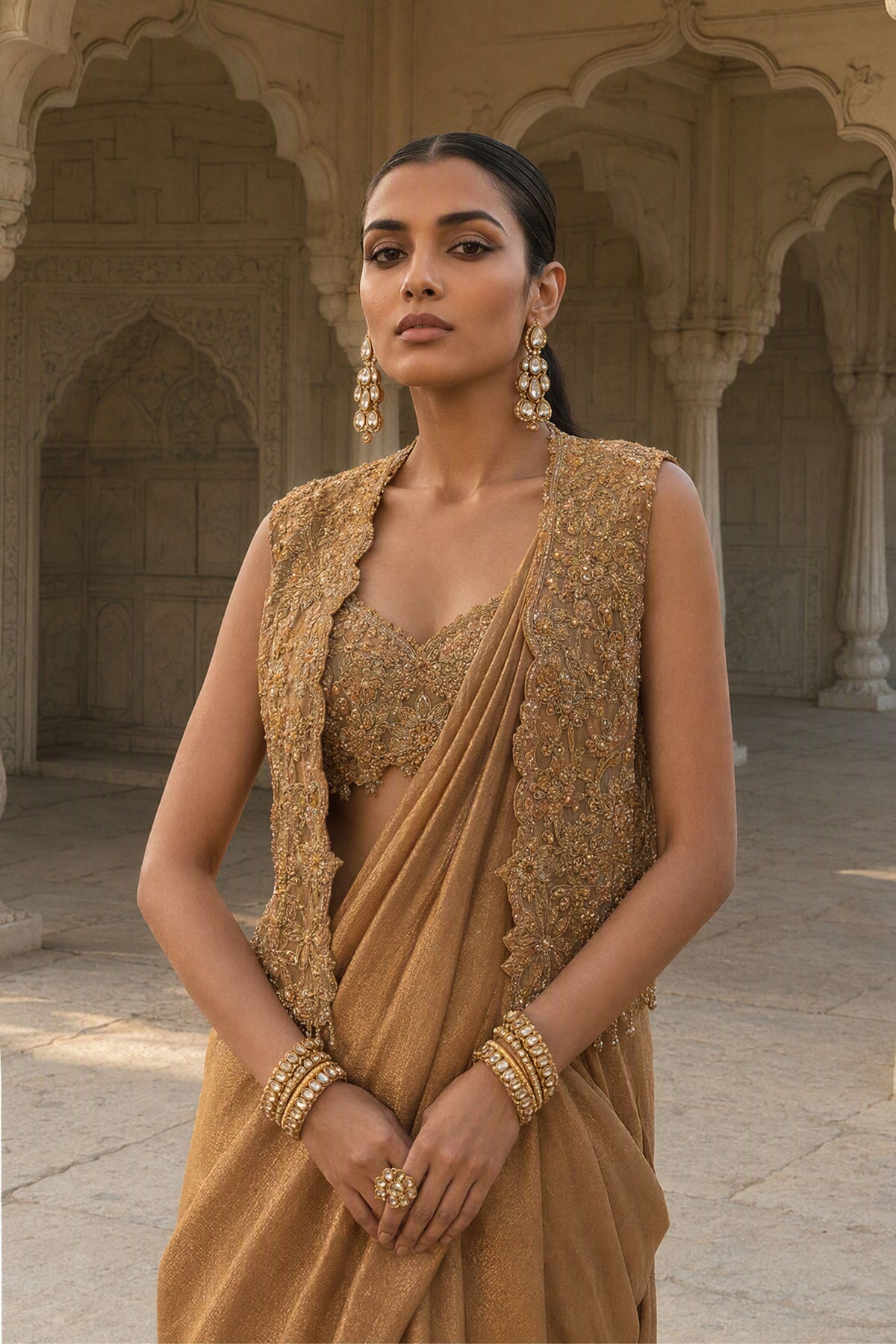 Kachanabari Draped Saree Set