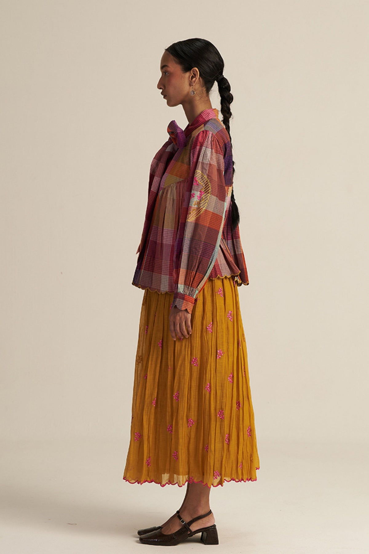 Mustard Kopou Skirt Set