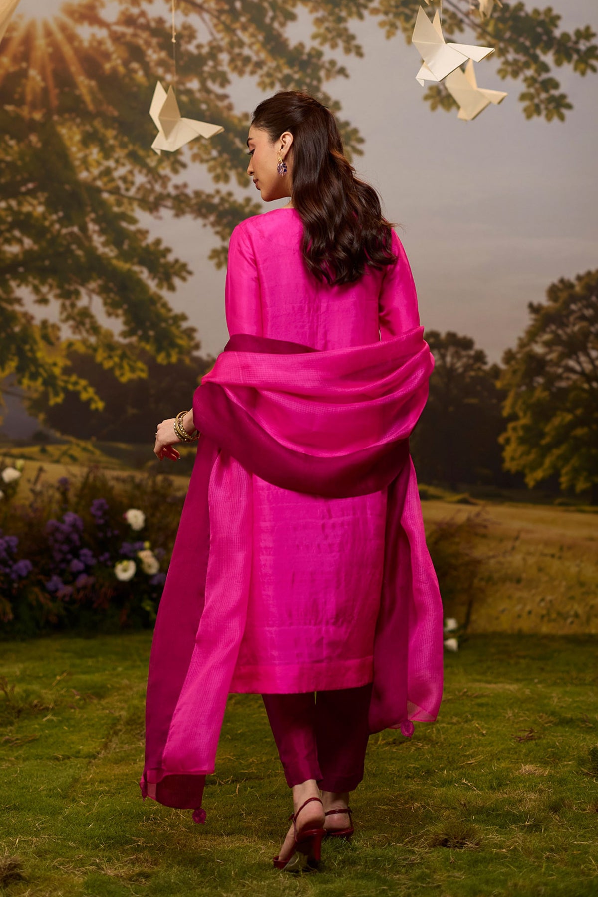 Where Colours Meet Pink Dupatta