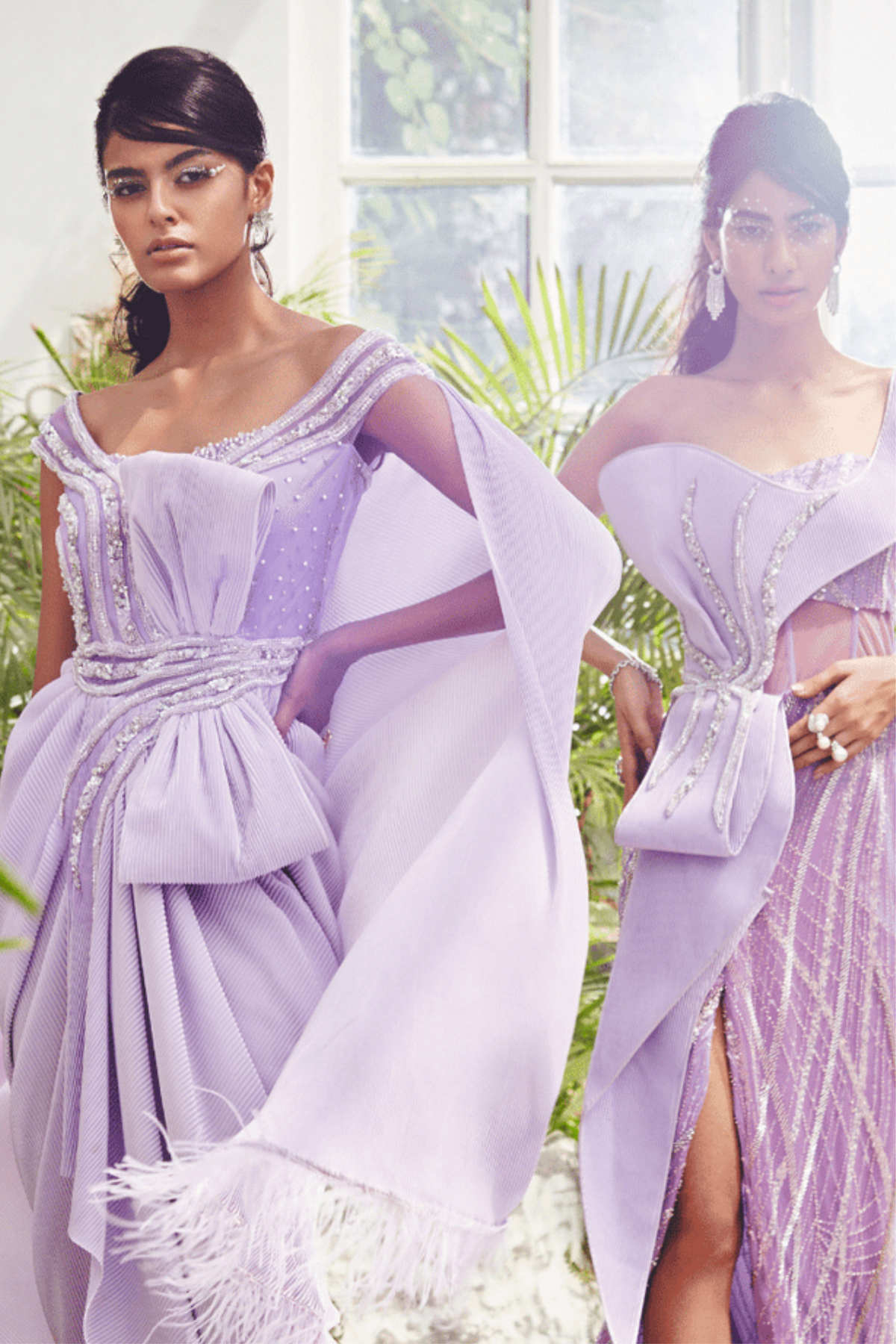 Structured High Slit Straight Gown