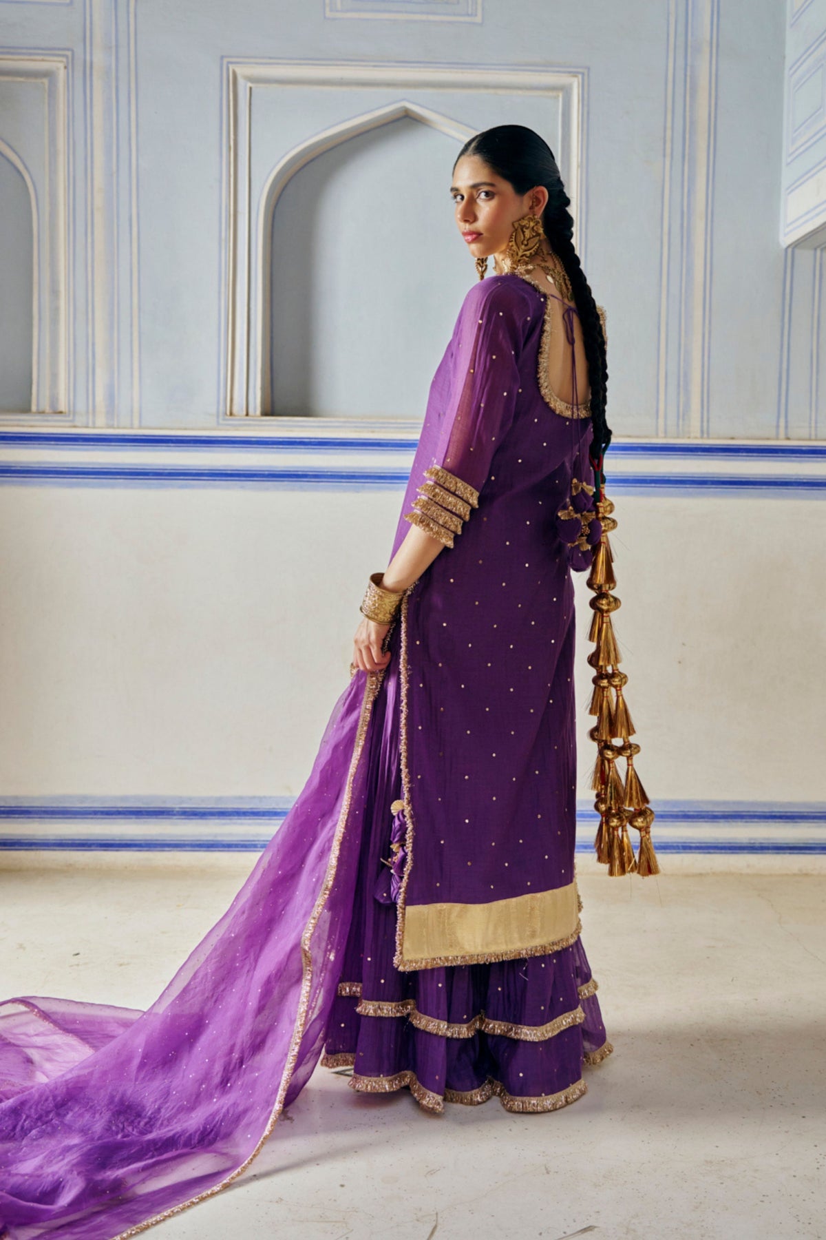 Imperial Purple Kurta Sharara Set