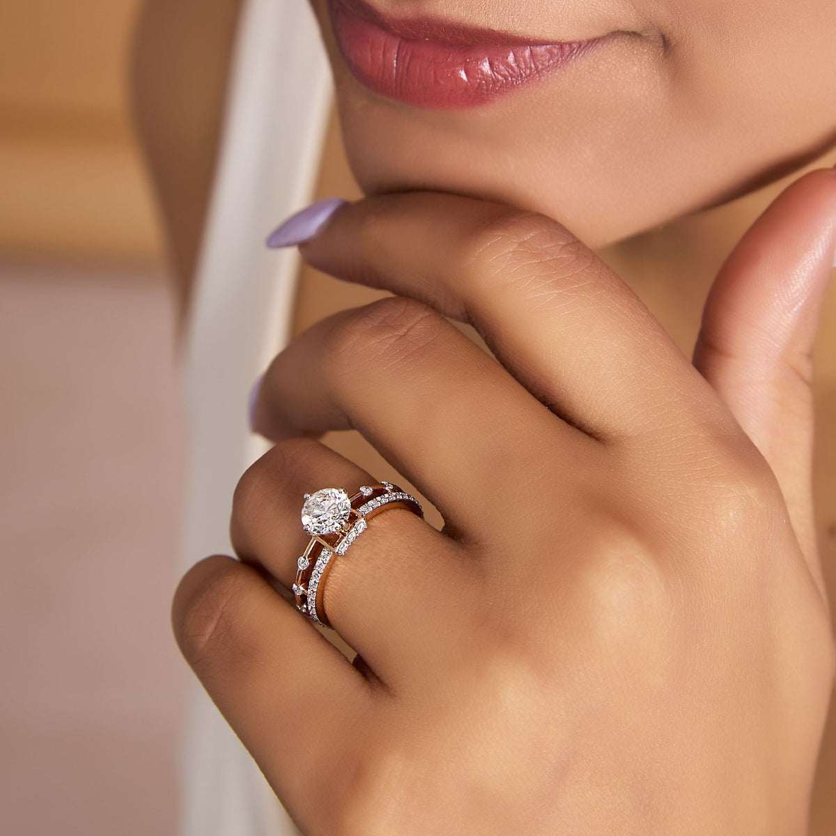1Ct Twin Row Solitaire Ring